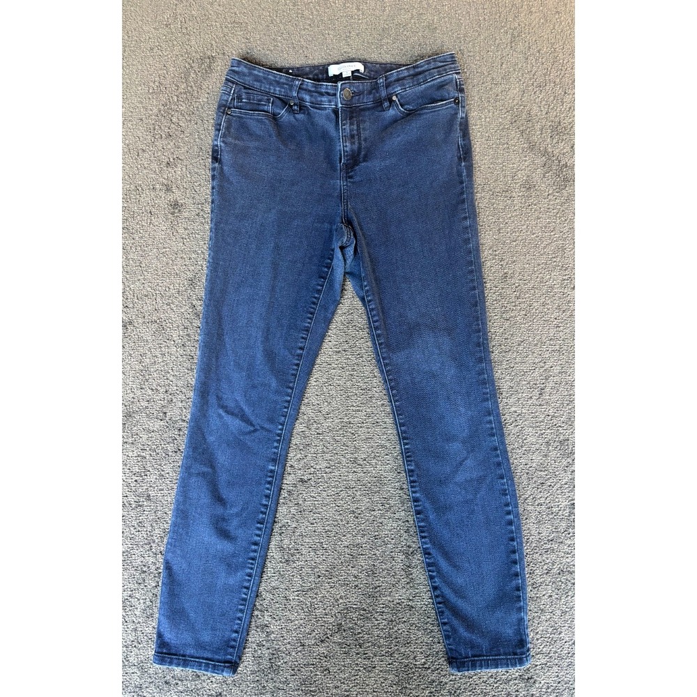 Ellen Tracy Refined Mid Rise Skinny Jeans Women's Size 8 Blue‎ Pockets Zip Fly